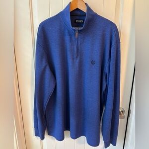 Chaps Men’s Blue 1/4 Zip Pullover Long Sleeve Sweater Size XXL